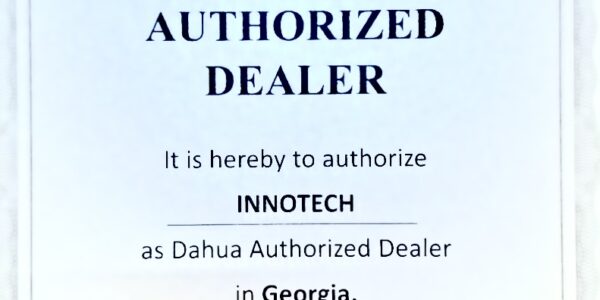 Innotech - უსაფრთხოების სისტემები Certificate: Dahua Authorized Dealer for Innotech in Georgia, Valid 2023-2023, Logo at Top