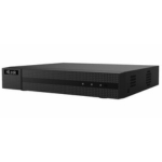 Front view of a black network video recorder (NVR) or server with multiple LED indicators on the front panel.