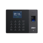 Keypad access controller with blue LCD screen and card reader on the right side of the panel. For door entry systems.