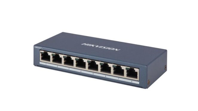 სვიჩი Hikvision,DS-3E0508-E(B)., 8 Port, Unmanaged