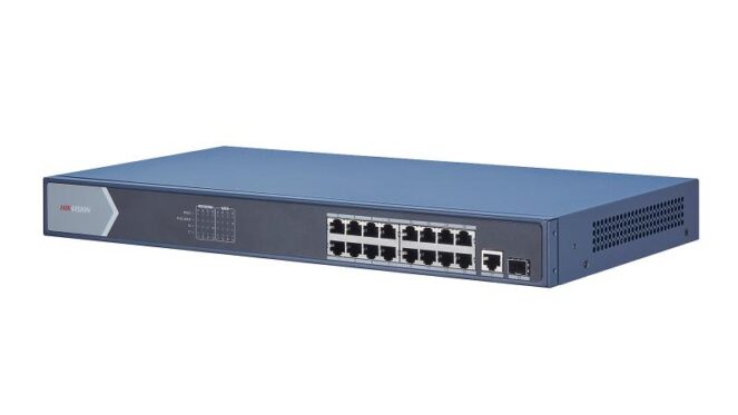 სვიჩი Poe Hikvision Ds-3e0518p-e (b) 16 Port, Gigabit, Unmanaged